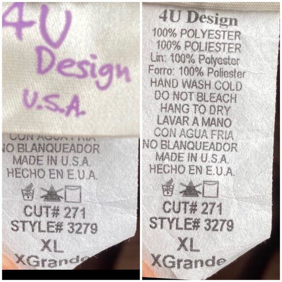 Vtg 90s 4 U Design midi skirt Sz XL brown polka dots pleated turquoise floral - Picture 9 of 9